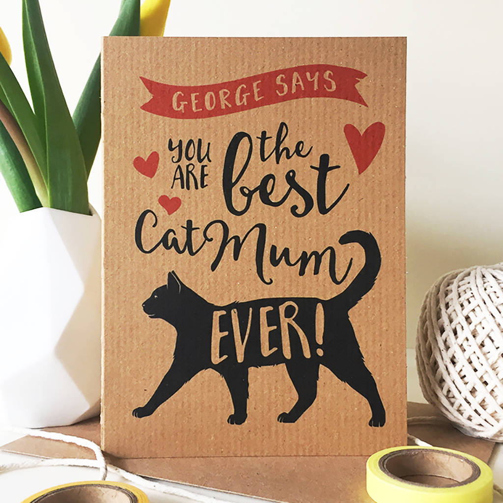 personalised best cat mum/dad ever card by well bred design