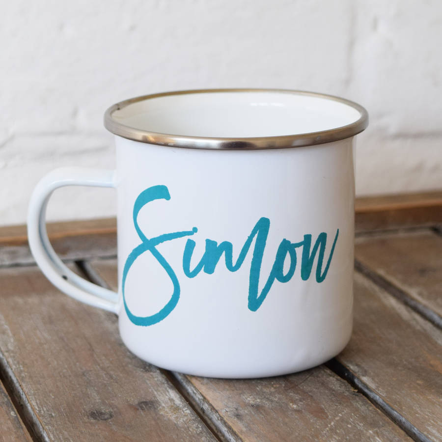 Enamel Personalised Name Mug By Jodie Gaul Notonthehighstreet