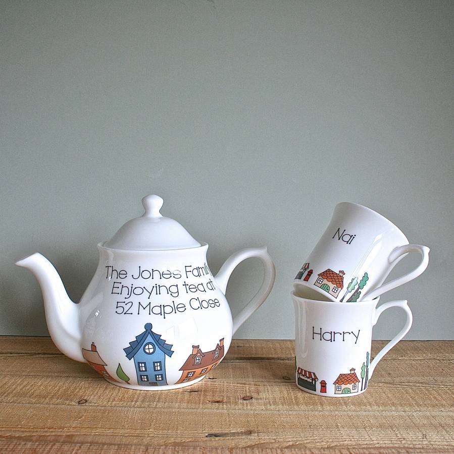 personalised family teapot by sparkle ceramics