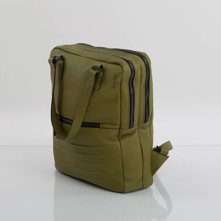 leather two in one unisex backpack bag by bagology