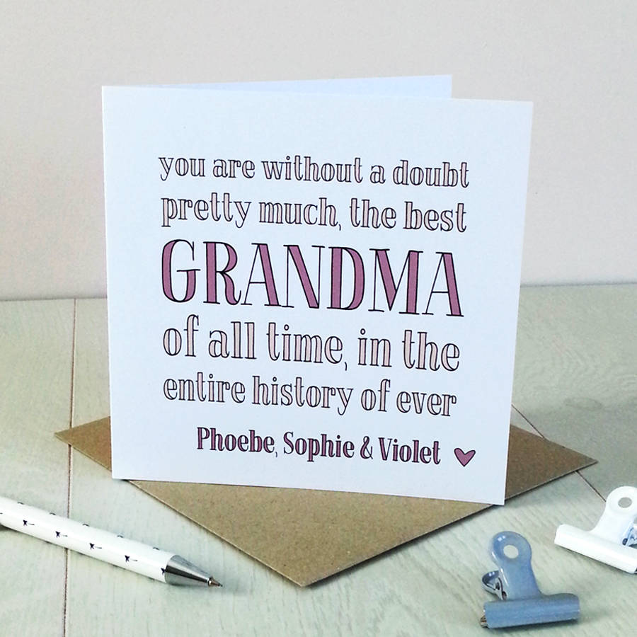 best grandma ever, personalised card by cloud 9 design