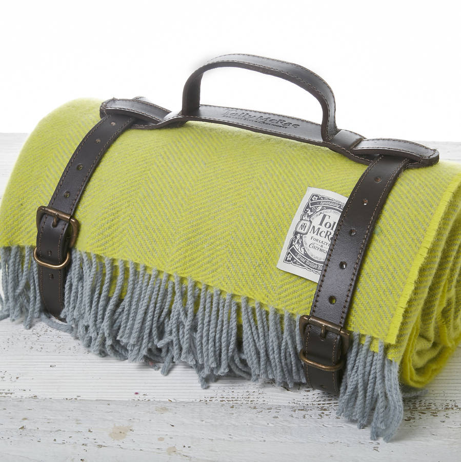 lemon and lime luxury picnic rug / throw by tolly mcrae