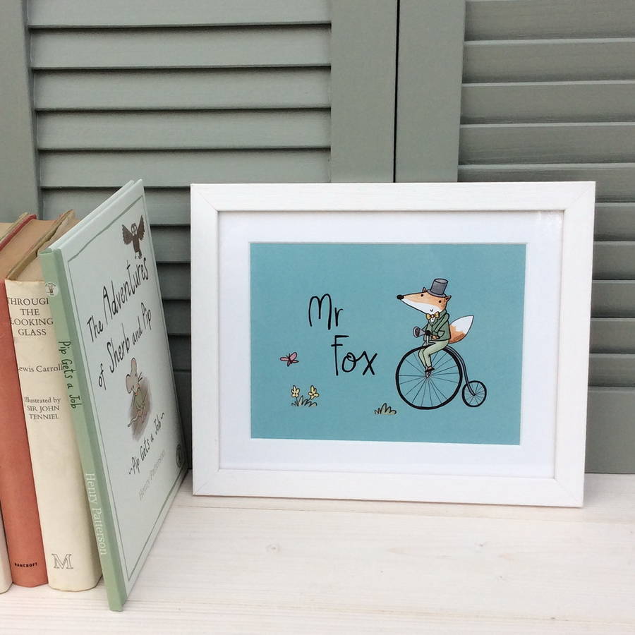 mr fox nursery framed picture by zellie