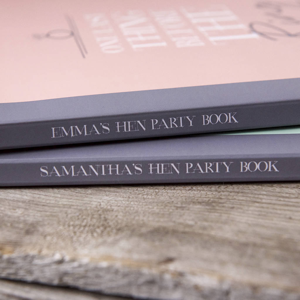 personalised hen party message and memory book by illustries