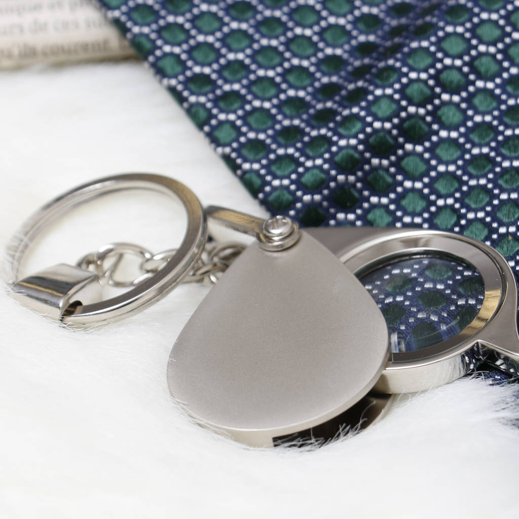 personalised magnifying glass key ring by dibor