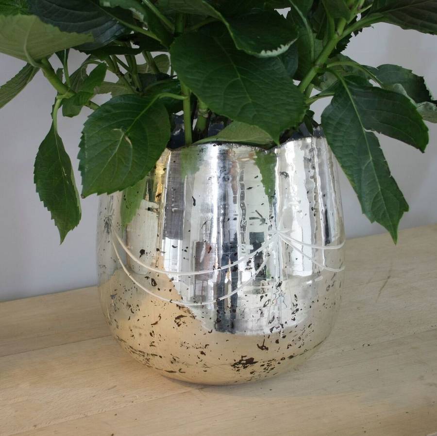 extra large silver mercury glass vase by ella james