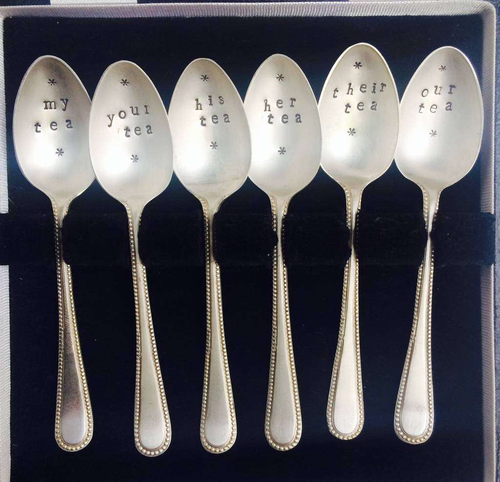 personalised silverplated vintage teaspoon set by vintage candy