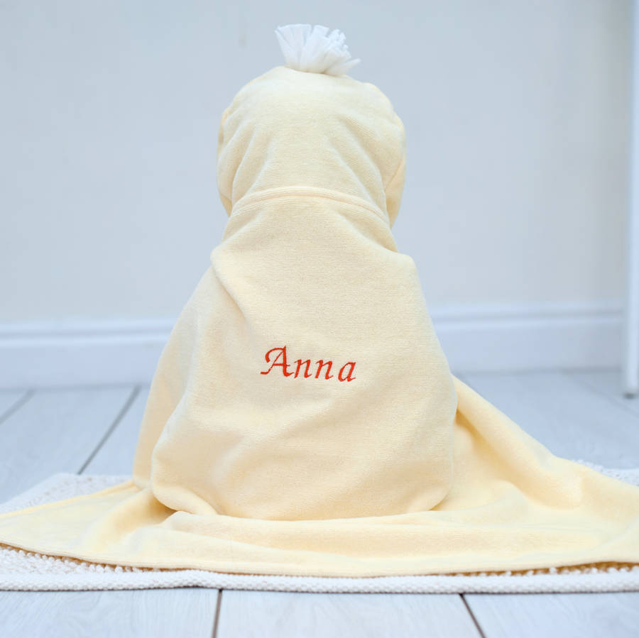 personalised cuddly duck baby towel gift set by bathing bunnies