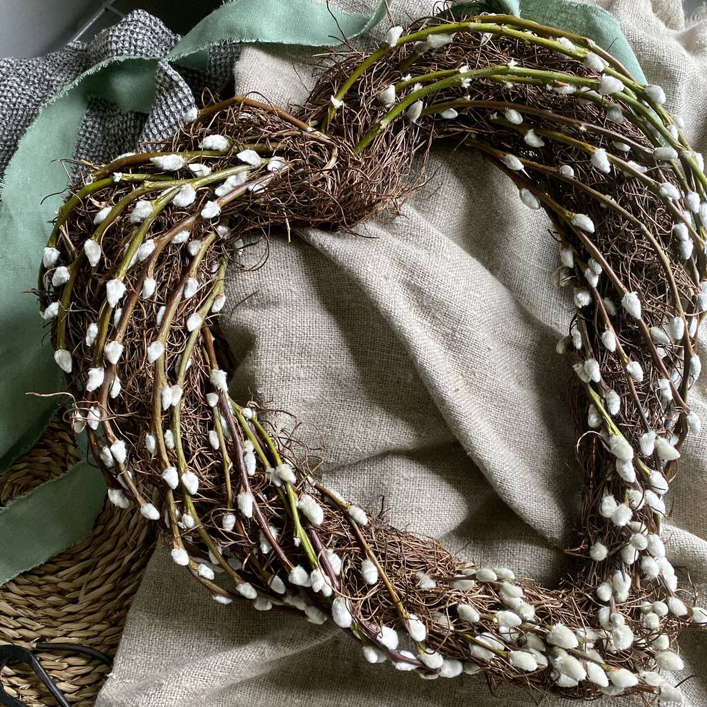 Catkins Pussy Willow Heart Wreath By The Florist S Daughter