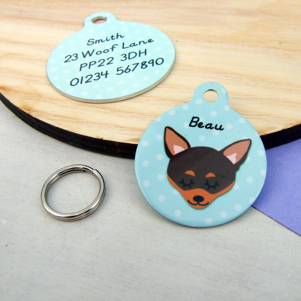 chihuahua personalised dog id tag by hoobynoo