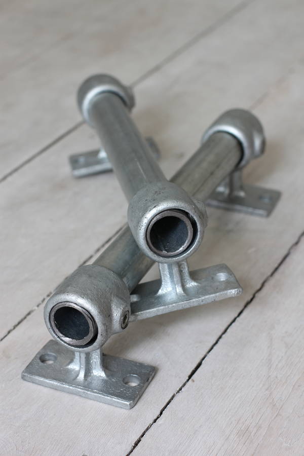 jeannie pair of industrial galvanised pipe handles by urban grain