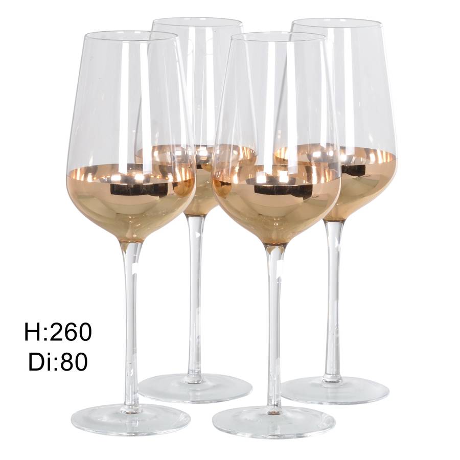 set of four copper dipped wine glasses by the forest & co