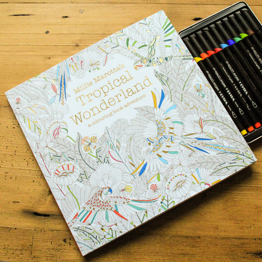 tropical wonderland colouring book for grown ups by berylune