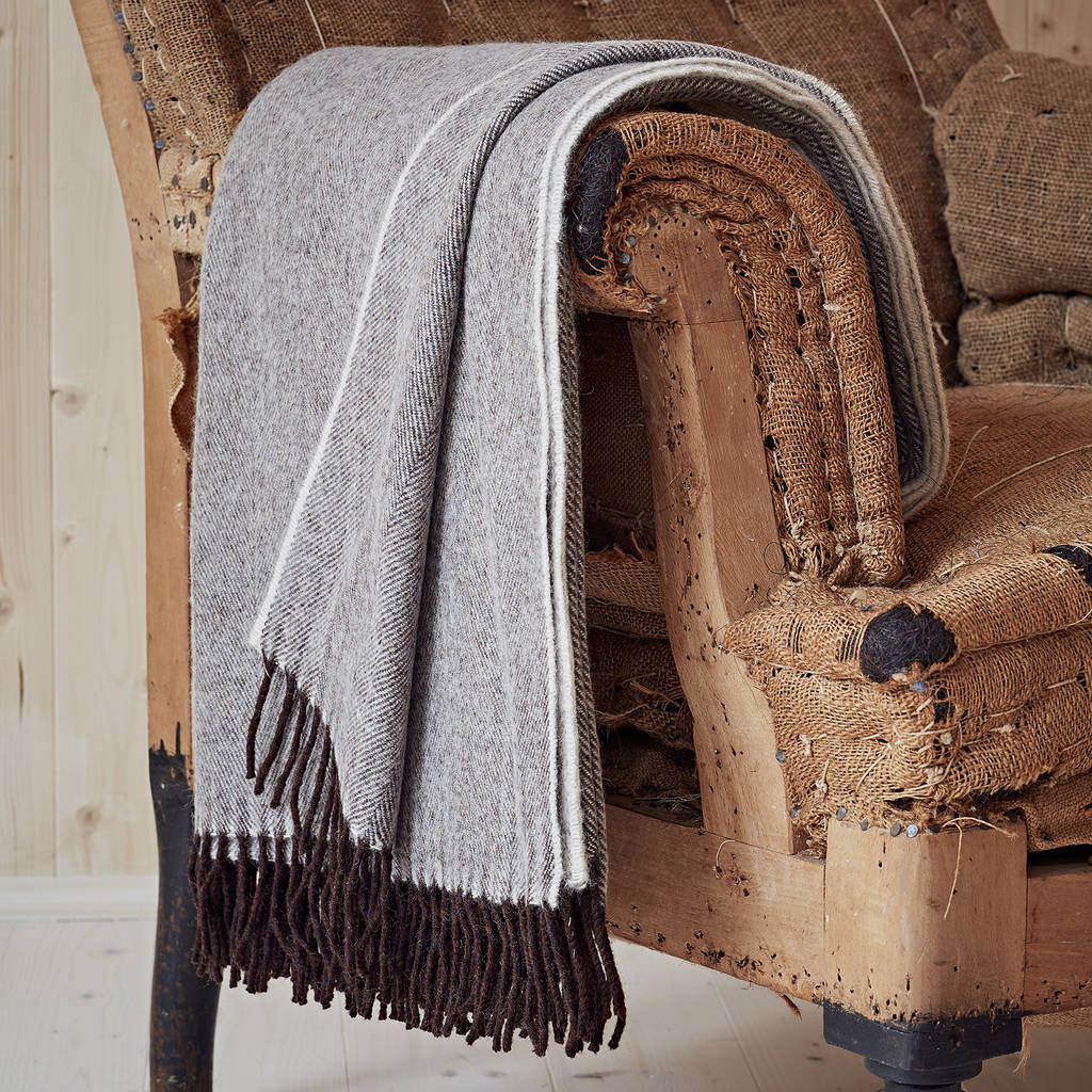 brown throw by bottle green homes