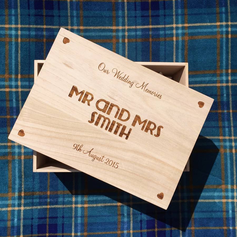 large wedding keepsake box by laser made designs