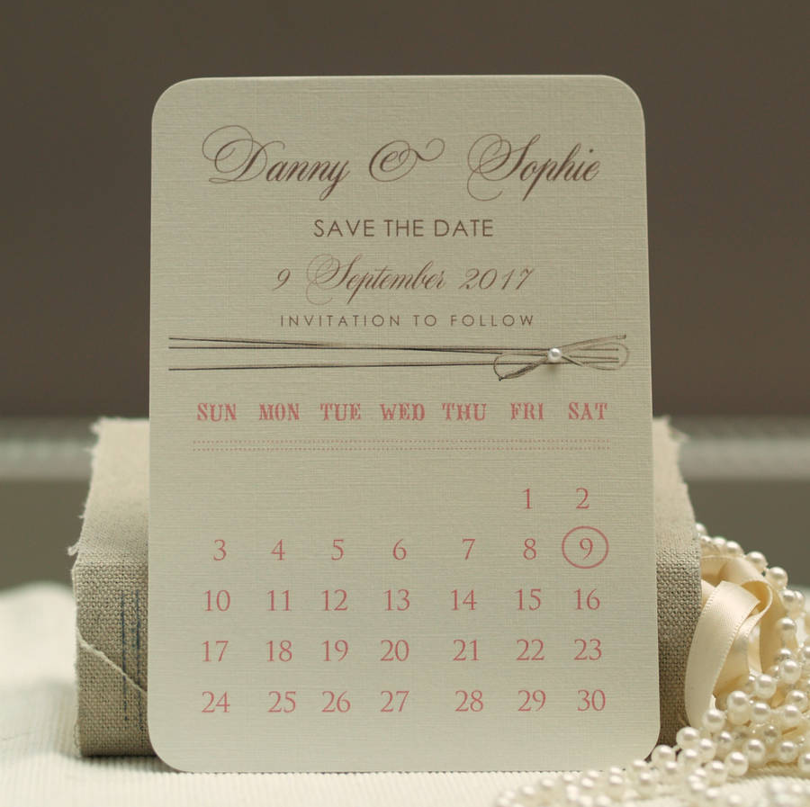  calendar Style Personalised Save The Date Cards By Beautiful Day 