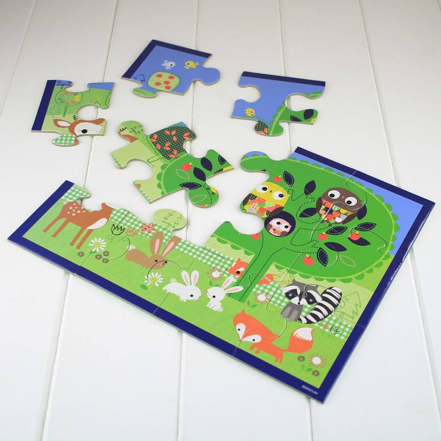 **forest friends 12 piece jigsaw puzzle by nest