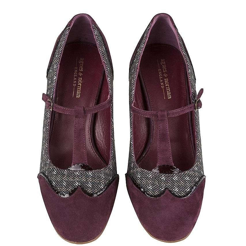 molly suede and tweed shoes by agnes & norman