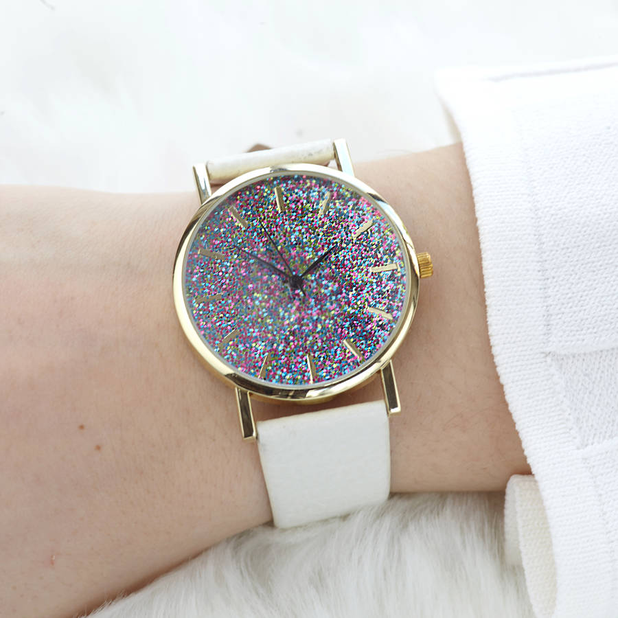 glitter watch women's