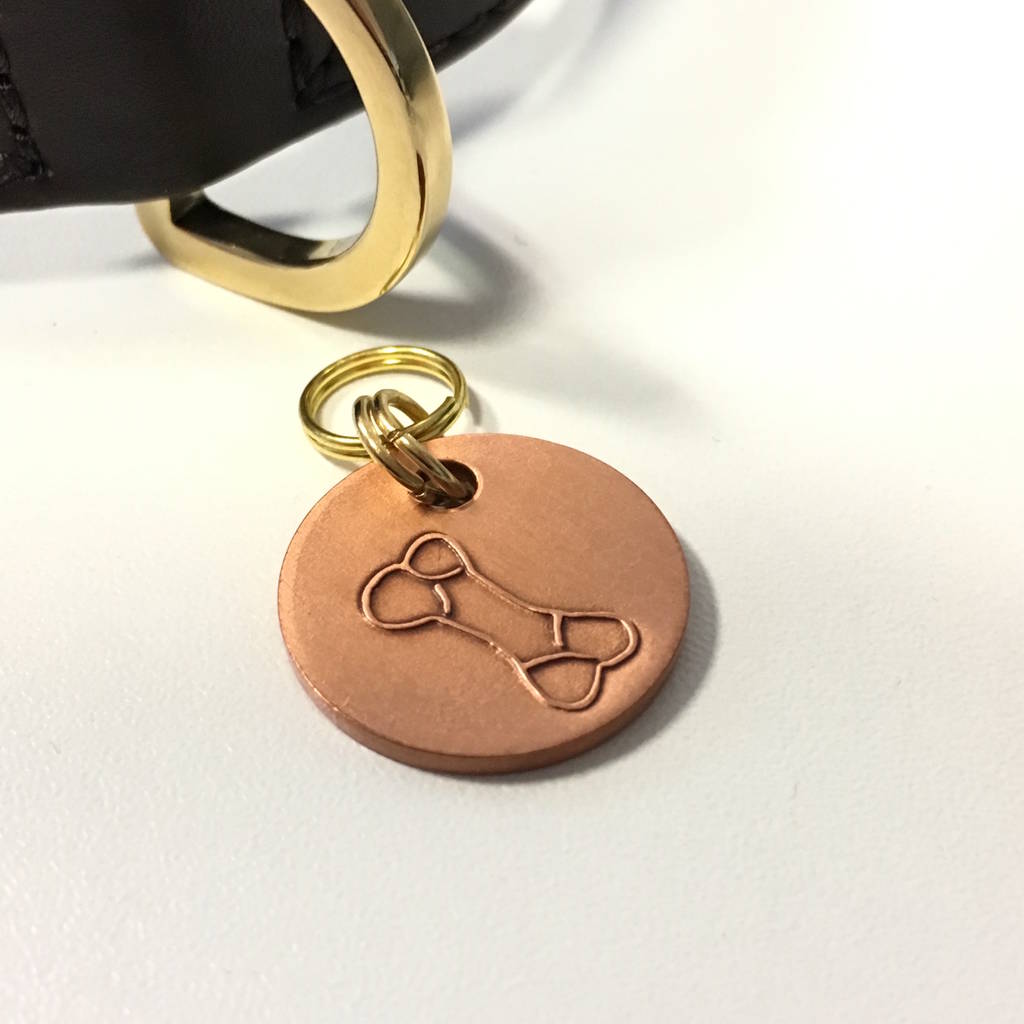 personalised antique copper pet tag by long paws