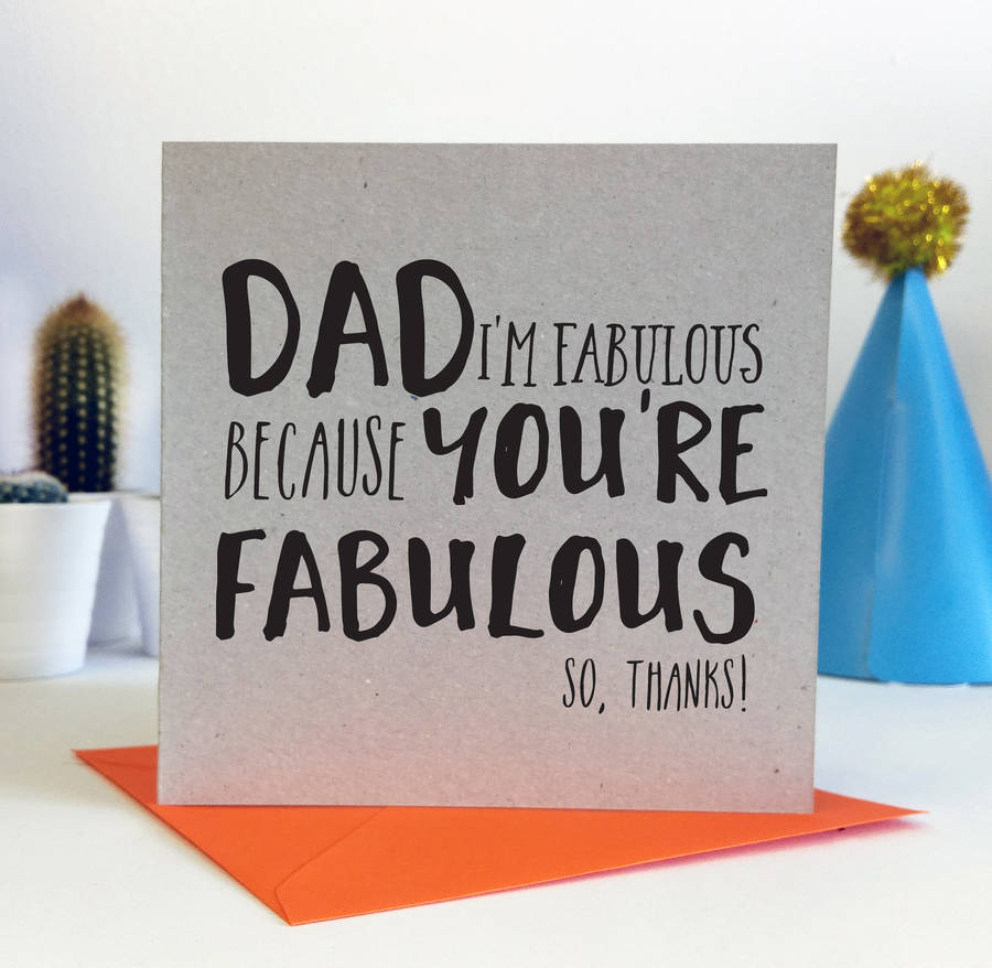 Dad Youre Fab Birthday Or Fathers Day Card By Ivorymint Stationery 