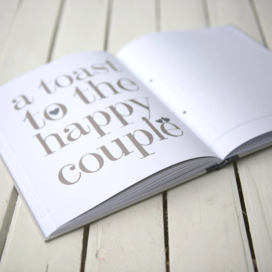 wedding guest book with personalised cover by illustries