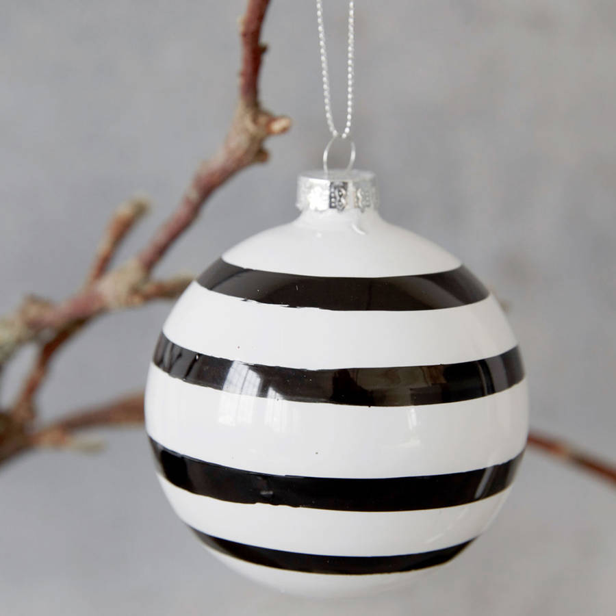 stripey christmas bauble by idyll home