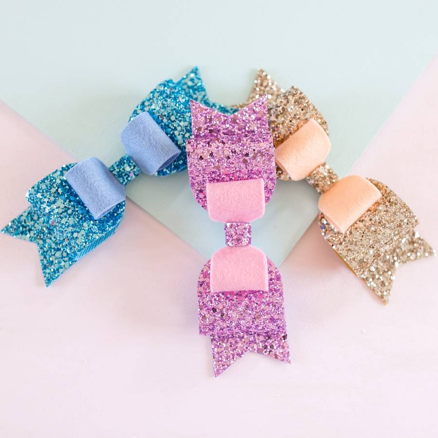 oversized felt and glitter hair bow by lovely littles and co