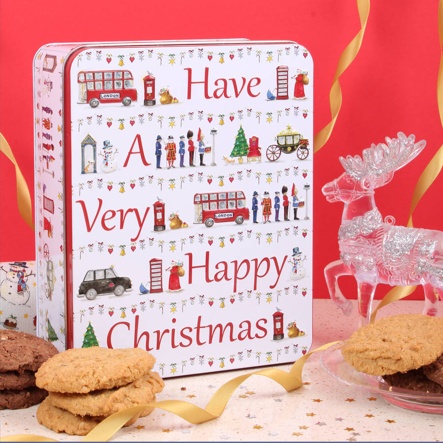 christmas biscuit tin by milly green