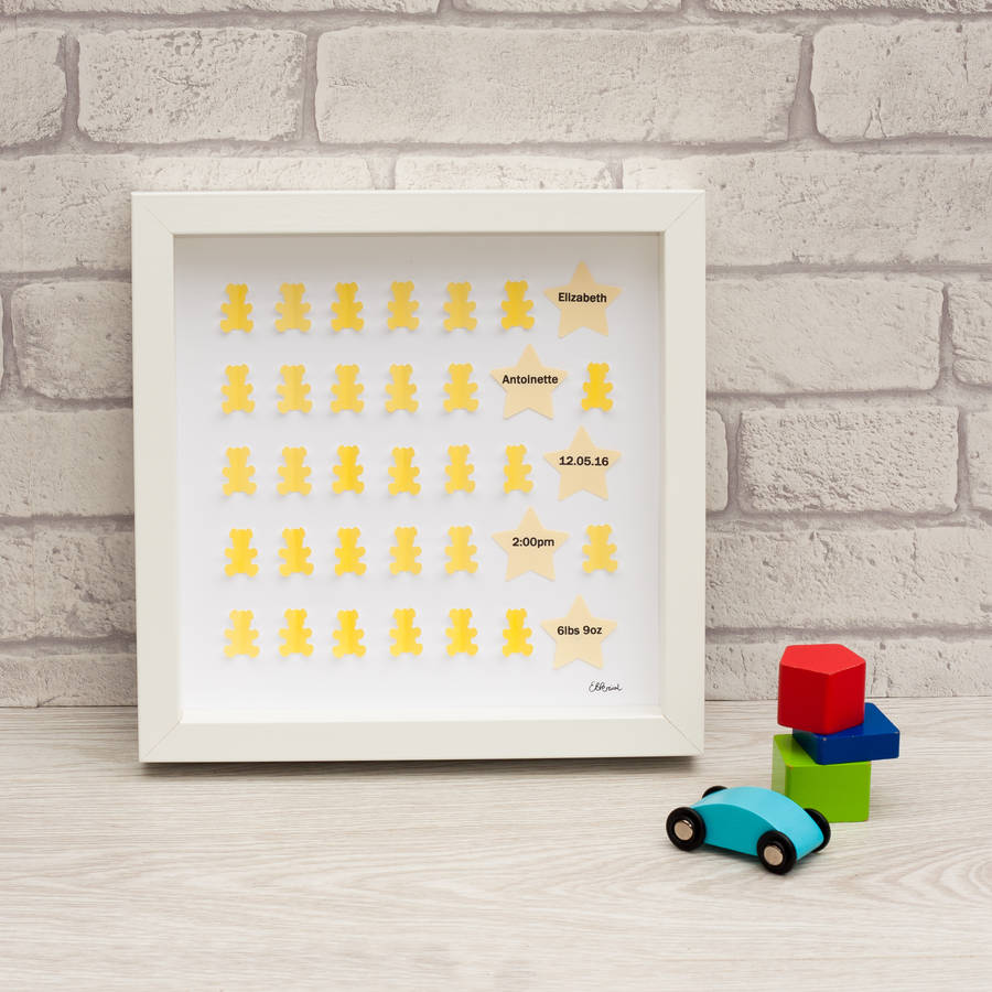 teddy bear framed art