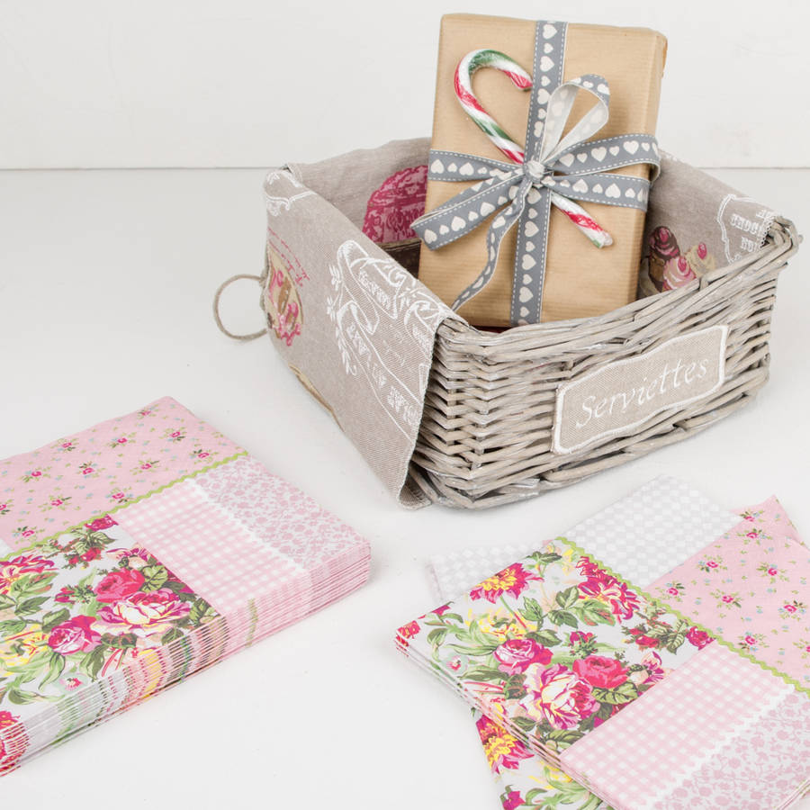 vintage table napkin holder basket with free napkins by dibor