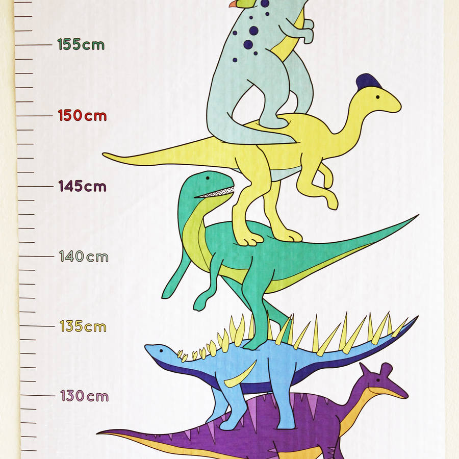 dinosaur height chart by charlotte filshie