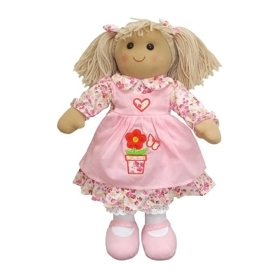 blonde flowerpot rag doll by little ella james