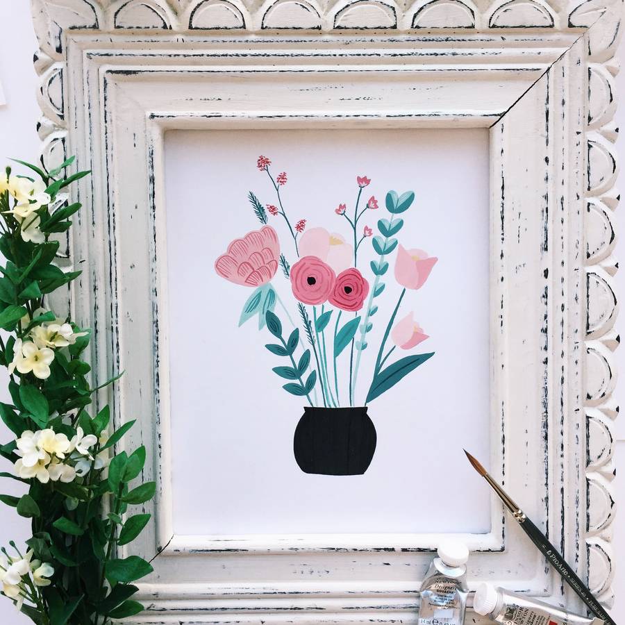 flower vase art print by sonni & blush paper co.