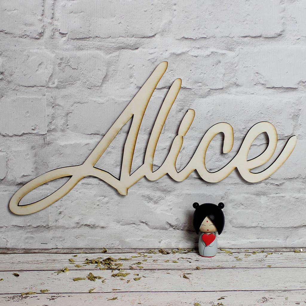 personalised wooden name by love inc