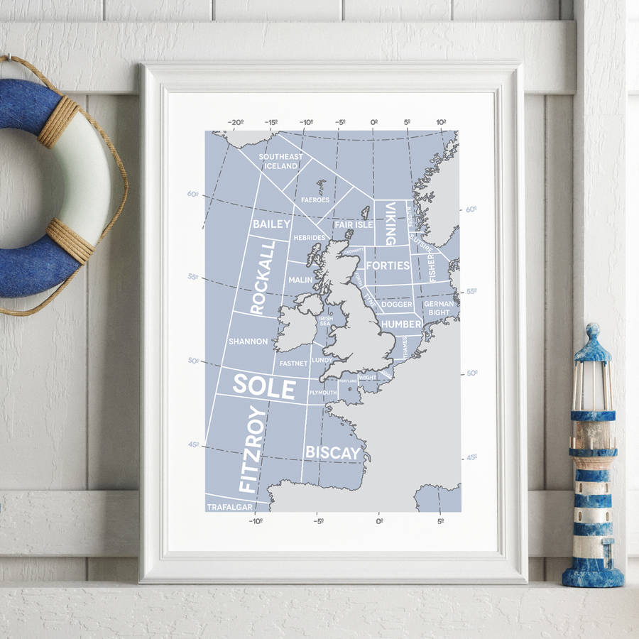 the shipping forecast regions print by tabitha mary