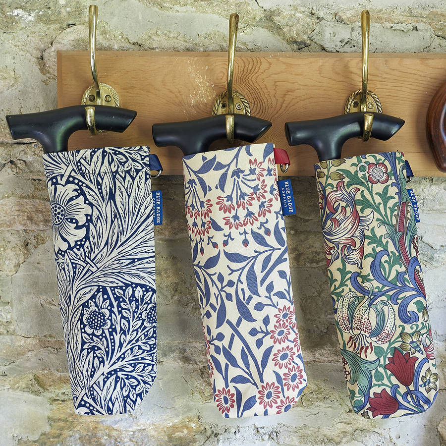 william morris folding walking stick bag by blue badge co