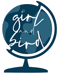 Girl and bird logo
