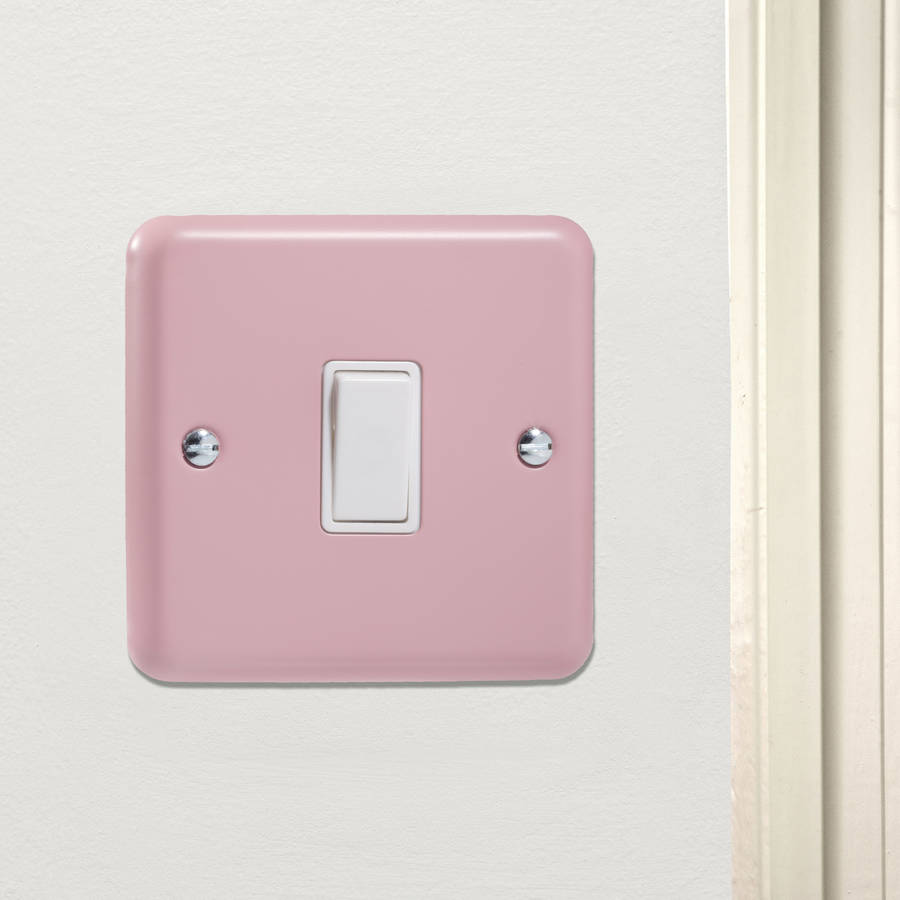 pastel pink light switch and switch sockets by candy queen designs