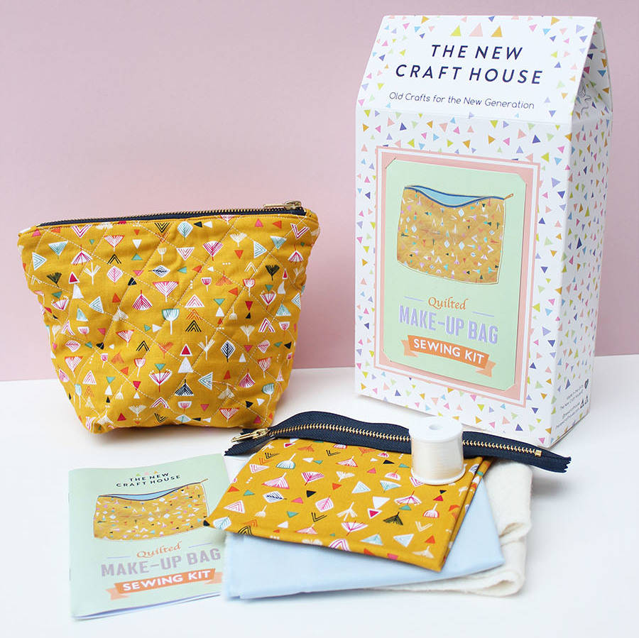 quilted make up bag sewing kit by the new craft house notonthehighstreet.com
