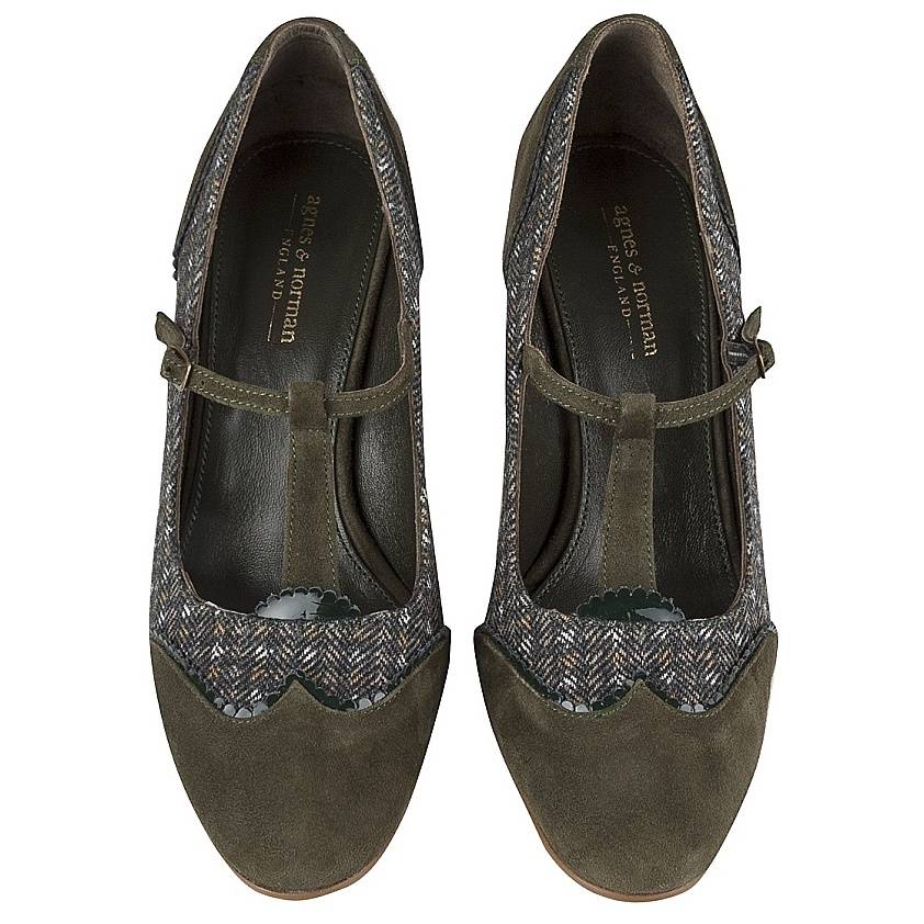 molly suede and tweed shoes by agnes & norman