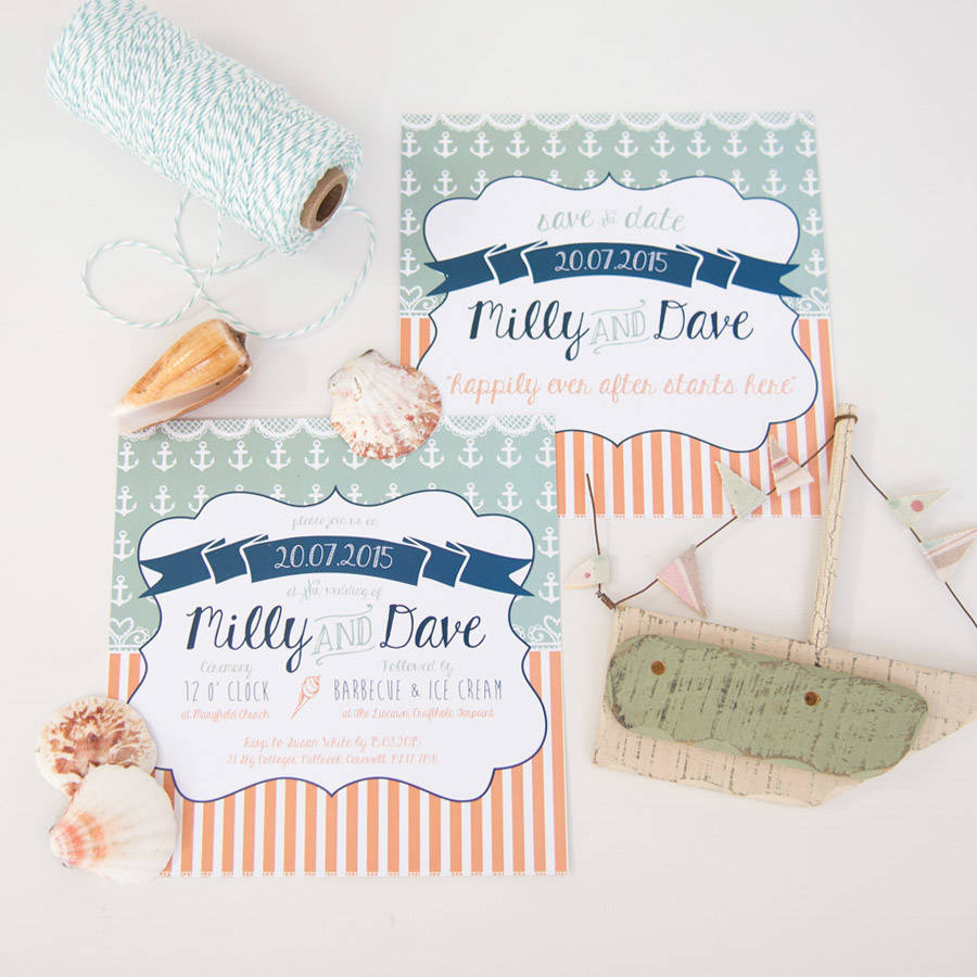 Beach Wedding Invitations By Jinaiji Beside The Seaside Wedding Invitation By Something Kinda Cute