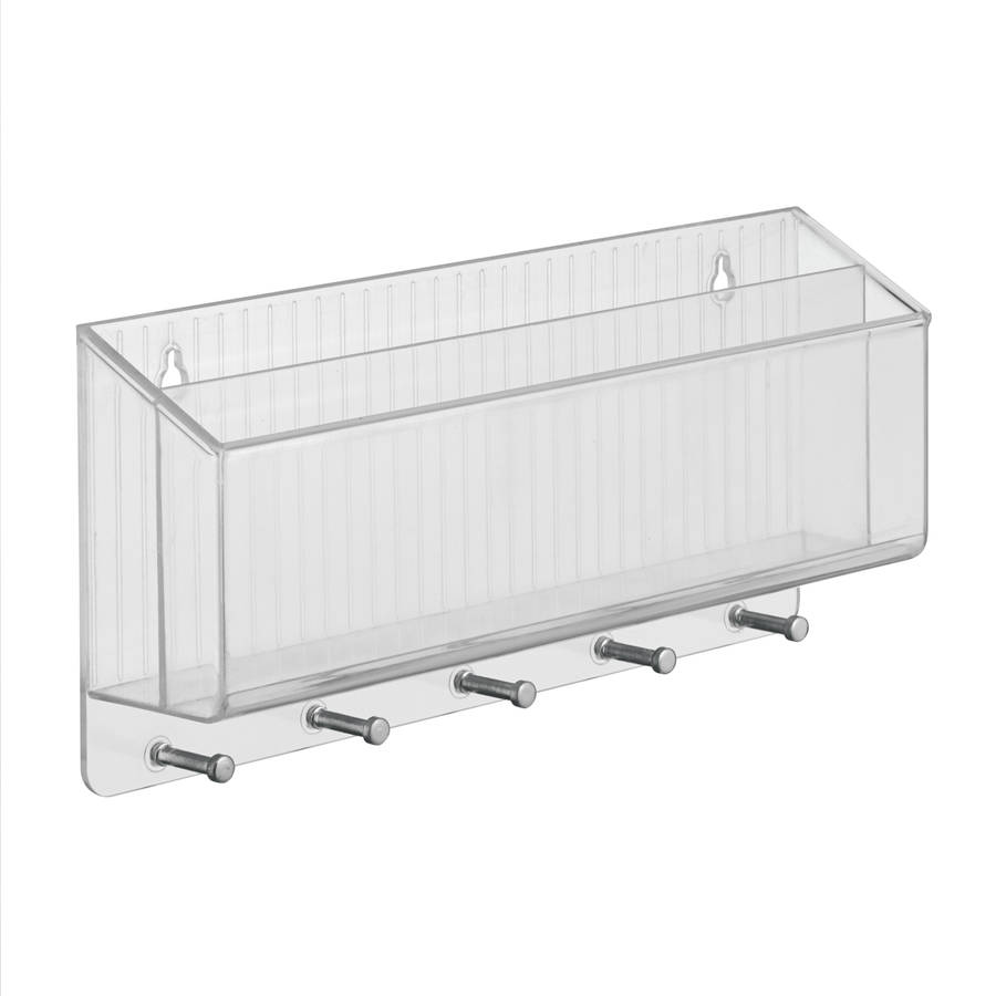 wall mounted letter rack with key hooks by jodie byrne