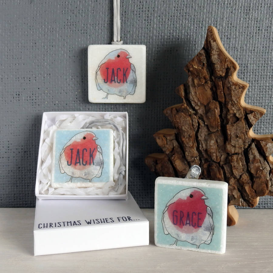 Personalised Robin Tree Decoration