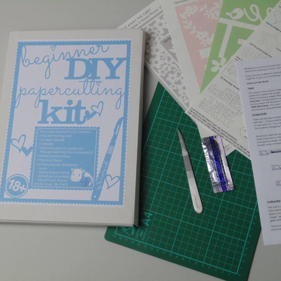 diy beginner papercutting craft kit by the crafty calf