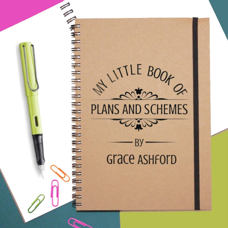 plans and schemes personalised notebook by betsy jarvis