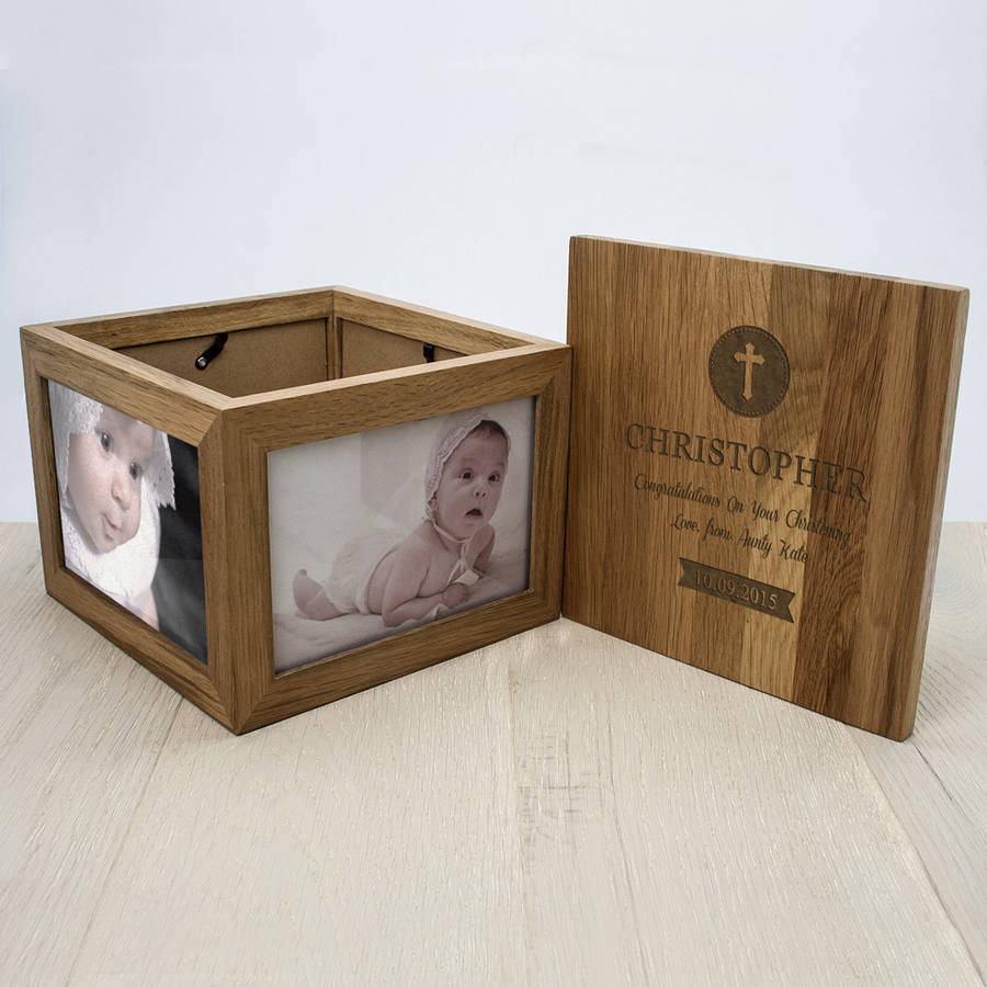 personalised large oak 'christening' keepsake box by letteroom