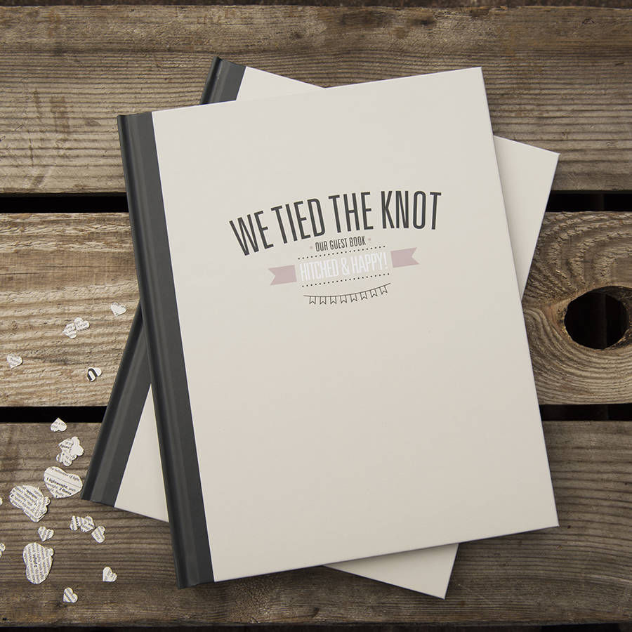 'we tied the knot' wedding guest book by illustries