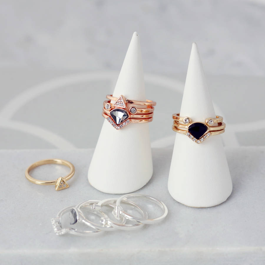 art deco stackable rings