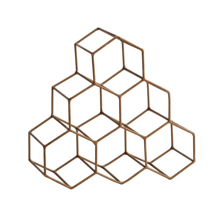 antique gold geometric wine rack by posh totty designs interiors